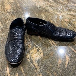 Chanel woven leather loafers size 39.5